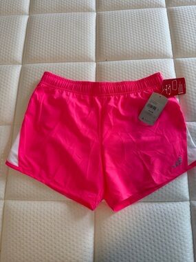 bcg Neon Hot Pink Athletic Running Shorts with White Side Panels